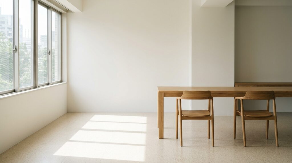向かい合わせに置かれた面接用の椅子と机